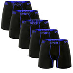5 Pack Men's Extended Length Seamless Comfort Sporty Cut Odor-Control Boxers Briefs