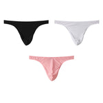 3 Pack Men's Low-Rise Performance Thong - Breathable Mesh & Smooth Fabric