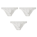 3 Pack Men's Sheer Mesh Solid Color Minimalist Breathable Briefs