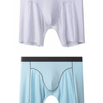 2 Pack Men's Sports Anti-Chafing Ice Silk Quick-Dry Boxers Briefs & Midway Briefs