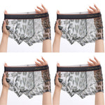 4 Pack Men's Leopard Print Cooling Touch Lightweight & Breathable Trunks