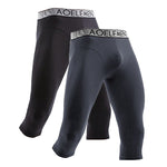 2 Pack Men's Anti-Chafing Workout Quick-Dry & Breathable Activewear Tights