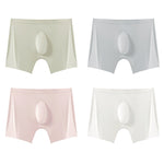 4 Pack Men's Seamless Ice Silk Quick-Dry U-Pouch Cooling Touch Boxer Briefs