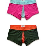 2 Pack Men's Mesh Transparent Open-Cut Cotton Mesh Trunks