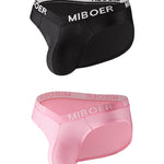 2 Pack Men's U-Pouch V-Front Low-Rise Briefs