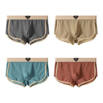 4 Pack Men's Solid Color Mid-Rise Breathable Seamless Comfort Trunks