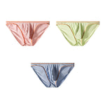 3 Pack Men's Ultra-Soft Stretch Fabric Ice Silk Briefs