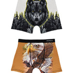 2 Pack Men's Bold Prints Seamless Comfort Smooth Touch Boxer Briefs