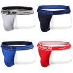 4 Pack Men's Mid-Rise Sexy Comfortable Cotton Jockstrap