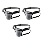 3 Pack Men's Low-Rise Jockstrap with Contoured U-Pouch and Stretch Comfort