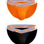 2-pack Men's Striped V-waist High-cut Briefs