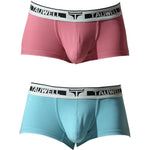 2 Pack Men's Ultra-Soft Breathable Cotton Supportive Fit Sporty Cut Comfy Trunks