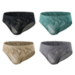 4 Pack Men's 3D Pouch & Seamless Lace Accent Comfort Briefs