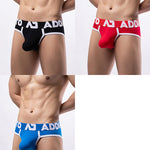 3 Pack Men's Gun and Bullet Separate Large Bag U-Shaped 3D Cut Loose Briefs