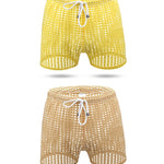2 Pack Men's Mesh See-Through Shorts with Drawstring Waist