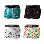 4 Pack Men's Mid-Rise Lightweight Printed Seamless Comfort Trunks