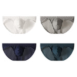 4 Pack Men’s Ice Silk Striped Briefs with Contoured Fit, Breathable Stretch Underwear