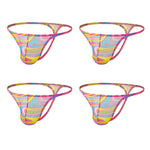 4 Pack Men's Low-Rise Lightweight & Airy Snug Fit Strings