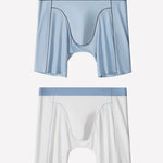 2 Pack Men's Ice Silk Sports Anti-Chafing Extended-Length Boxers Briefs