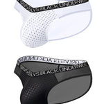 2-Pack Breathable Low Waist U-Convex Semi-Transparent Men's Briefs