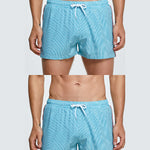 2-pack Men's Striped Double-layer Anti-embarrassment Beach Pants