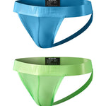 2 Pack Men's Feather-Soft Texture Breathable Sexy U-Pouch Lifting Effect Jockstraps