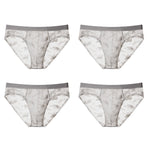 4 Pack Men's Ice Silk Cooling Lace Jacquard Seamless Ultra Thin Briefs