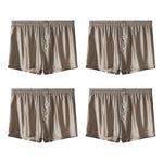 4 Pack Men's Premium Satin Loose-Fit & Breathable Cooling Home Shorts
