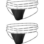 2 Pack Men's Cut-Out Design U-Pouch Solid Color Jockstraps