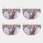 4 Pack Men's Antibacterial Cotton Breathable with Trendy Print Briefs
