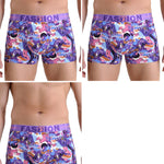3 Pack Men's Cartoon Modal Printed Briefs And Trunks