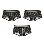 3 Pack Men's Floral Print U-Pouch Slim-Fit Breathable Cotton Trunks