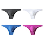 4 Pack Men's Sexy Low-Rise Durable Stretch Skin-Friendly Thongs
