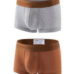 2 Pack Men's Mid-Rise Ultra Soft Premium Cotton Comfy Waistband Trunks