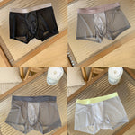 4 Pack Men's 20D U Pouch Sheer Lightweight Ice Silk 3A Antimicrobial Trunks