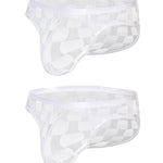 2 Pack Men's Sheer Mesh U-Pouch Ultra-Thin Low-Rise & Sexy Breathable Comfort Bikini