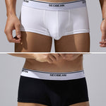 2 Pack Men's Cotton-Spandex Blend Solid Color Elastic Breathable Trunks