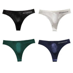 4-pack Men's Sexy Solid Color Letter Seamless Thong