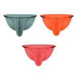 3 Pack Men's Low-Rise Striped Camisole Briefs with Raised Pockets