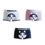 3 Pack Men's Comfortable Cotton Printed Mid-Rise Anti-Chafing Trunks