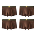 4 Pack Men's Soft Ribbed Textured Antibacterial & Breathable Trunks