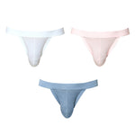 3 Pack Men's Breathable Mesh Odor-Resistant Solid Color Sexy Briefs
