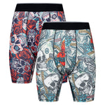 2 Pack Men's Printed High-Stretch Relaxed Fit Sport Activewear Tights