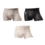 3 Pack Men's 3D Pouch Vintage Lace Jacquard Mulberry Silk Breathable Trunks