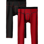 2-pack Men's Large Size High Elastic U-shaped Convex Pocket Warm Cropped Trousers