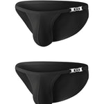 2 Pack Men's U-Shaped Pouch Low-Rise Metal-Clasp Thin Briefs