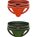 2 Pack Men's Supportive Fit Comfy Waistband Anti-Chafing Stretch Jockstrap