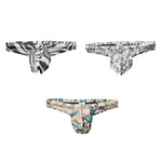 3 Pack Men's Ice Silk Comfy Waistband Low-Rise Sexy Stretch Thong