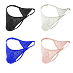 4-pack Men's Lace Side Buttoned Thongs