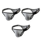 3 Pack Men's Comfy Wide Waistband Breathable Durable Stretch Thongs